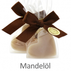 Sheep milk soap heart midi 23g, in a cellophane, Almond oil 