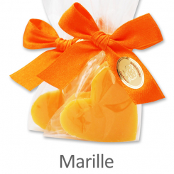Sheep milk soap heart midi 23g in a cellophane, Apricot 