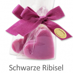 Schafmilchseife Herz mittel 23g, in Cello, Schwarze Ribisel 