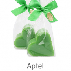 Sheep milk soap heart 65g, in a cellophane, Apple 