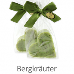Sheep milk soap heart 65g, in a cellophane, Mountain herbs 