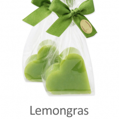 Sheep milk soap heart 65g, in a cellophane, Lemongrass 