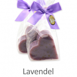 Sheep milk soap heart 65g, in a cellophane, Lavender 
