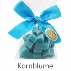 Schafmilchseife Herz mini mini 10x2g, in Cello, Kornblume 