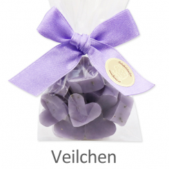 Schafmilchseife Herz mini mini 10x2g, in Cello, Veilchen mit Kräuter 