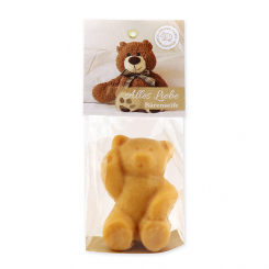 Schafmilchseife Teddy groß 120g, "Alles Liebe" in Cello, Quitte 