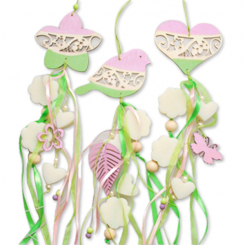 Sheep milk soap flower mini 2x20g and heart mini 2x8g hanging, sorted with a bird/flower/heart, Classic 
