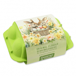 Schafmilchseifen Ostereier 61g "Osterzauber Motiv 3" im Eierkarton, Classic/Eisenkraut 