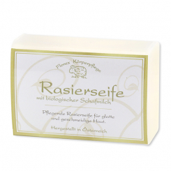 Rasierseife mit Schafmilch eckig 100g gold verpackt 