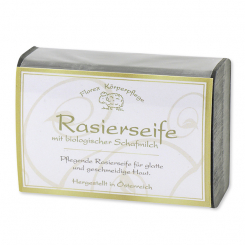 Rasierseife schwarz eckig 100g gold verpackt 