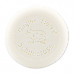 Sheep milk soap round 100g, Christmas rose white 