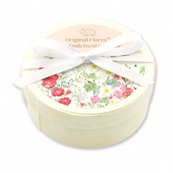 Schafmilchseife rund 100g in Spanschachtel 'Blütenzart' mit Motiv 7, Classic 