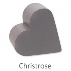 Sheep milk soap heart 85g, Christmas rose silver 