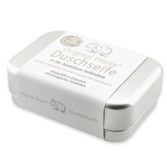 Duschseife eckig 100g verpackt in der Dose, Mandelöl 