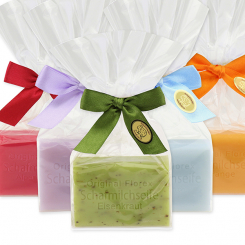 Sheep milk soap square 100g in cellophane, sorted 