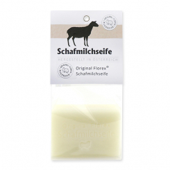 Milk soap square 100g in a cellophane with label, Sheep milk 
