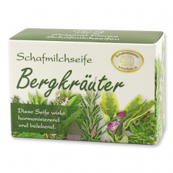 Schafmilchseife eckig 100g in Schachtel, Bergkräuter 