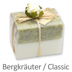 Schafmilchseife eckig 100g 2er verpackt, Classic/Bergkräuter 