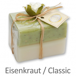 Schafmilchseife eckig 100g 2er verpackt, Classic/Eisenkraut 