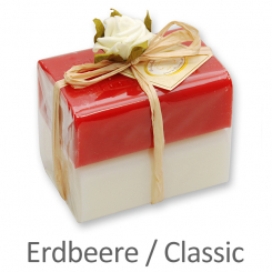 Schafmilchseife eckig 100g 2er verpackt, Classic/Erdbeere 