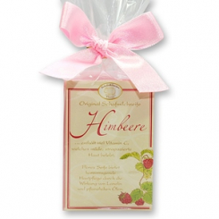 Sheep milk soap square 100g classic in cellophane, Raspberry 