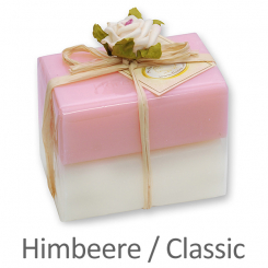 Schafmilchseife eckig 100g 2er verpackt, Classic/Himbeere 