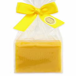 Sheep milk soap square 100g in a cellophane bag, Honey 