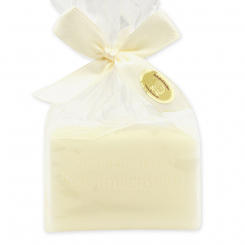 Sheep milk soap square 100g in a cellophane bag, Linseed oil 