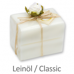 Schafmilchseife eckig 100g 2er verpackt, Classic/Leinöl 