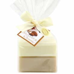 Sheep milk soap square 100g 2 pieces packed with a card, Classic/Almond oil 