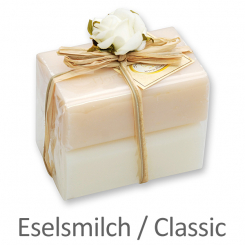 Milchseife eckig 100g 2er verpackt, Classic/Eselsmilchseife 