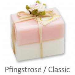 Sheep milk soap square 100g 2 pieces packed, Classic/Peony 