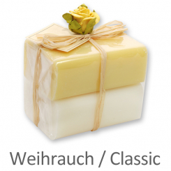 Schafmilchseife eckig 100g 2er verpackt, Classic/Weihrauch 