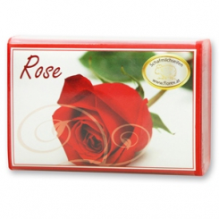 Schafmilchseife eckig 100g modern, Rose 