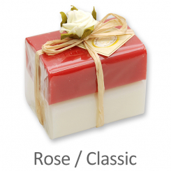 Schafmilchseife eckig 100g 2er verpackt, Classic/Rose 