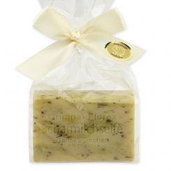 Sheep milk soap square 100g in a cellophane bag, Daisy 
