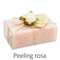 Schafmilchseife eckig 100g 1er verpackt, Peeling rosa 