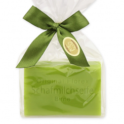 Sheep milk soap square 100g in a cellophane bag, Pear 