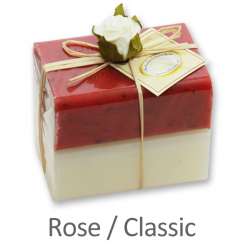 Schafmilchseife eckig 100g 2er verpackt, Classic/Rose 