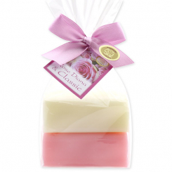 Sheep milk soap square 100g 2 pieces packed with a card, Classic/Rose Diana 