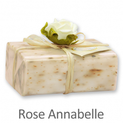 Schafmilchseife eckig 100g 1er verpackt, Rose Annabelle mit Kräuter 