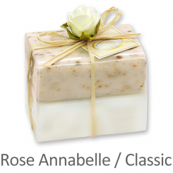 Schafmilchseife eckig 100g 2er verpackt, Classic/Rose Annabelle mit Kräuter 