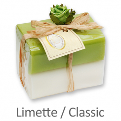 Schafmilchseife eckig 100g 2er verpackt, Classic/Limette 