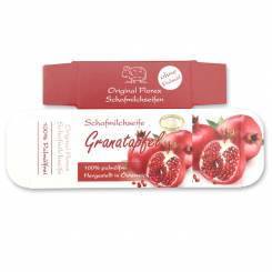 Papier-Schachtel MC für Palmölfreie Schafmilchseife eckig 100g, Granatapfel 