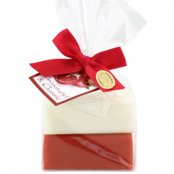 Sheep milk soap square 100g 2 pieces packed with a card, Classic/Pomegranate 