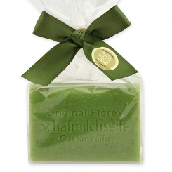 Sheep milk soap square 100g in a cellophane bag, Garden soap 