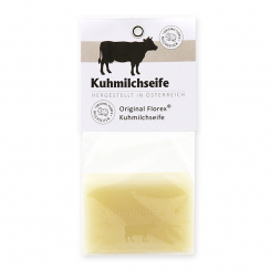 Milk soap square 100g in a cellophane with label, Cow milk 