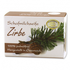 Palmölfreie Schafmilchseife eckig 100g in Schachtel, Zirbe 