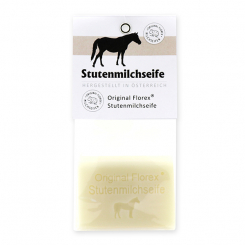 Milk soap square 100g in a cellophane with label, Mare's Milk 