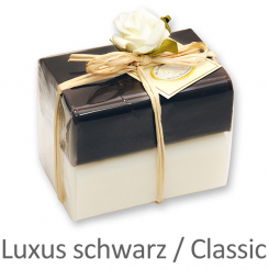 Schafmilchseife eckig 100g 2er verpackt, Classic/Luxus schwarz 